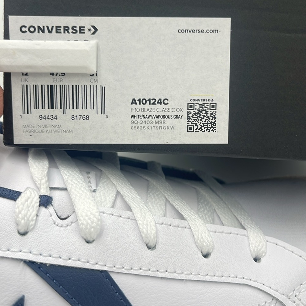 Converse Men’s Sneakers A10124C
PRO BLAZE CLASSIC OX WHITE/NAVY/VAPOROUS GRAY - Picture 16 of 16